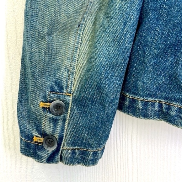 GAP - Denim Jean Cotton One Button Closure Long Sleeve Blazer Jacket Size Small - Picture 11 of 13